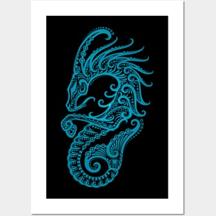 Blue Capricorn Zodiac Sign Posters and Art